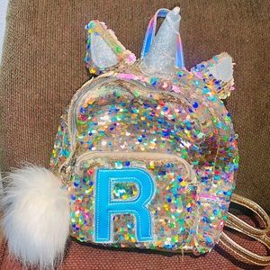 Sequin unicorn justice backpack